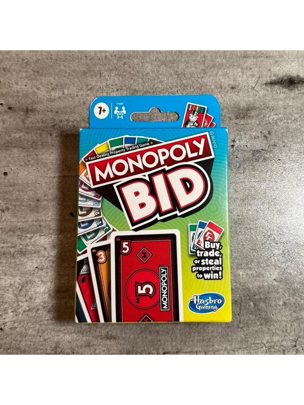 Monopoly Bid Game, Quick-Playing Card Game Sealed NWT